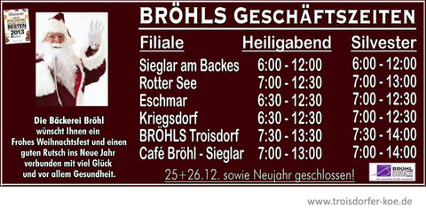 Weihnachtsgrüße von Bröhl´s - KÖ62
