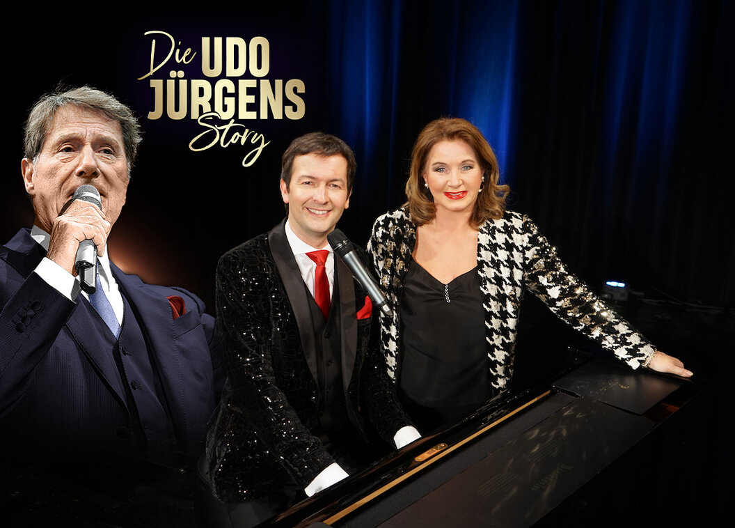 Die Udo Jürgens Story mit Gabriela Benesch & Alex Parker (c) Erich Furrer mit Udo-Jürgens-Foto