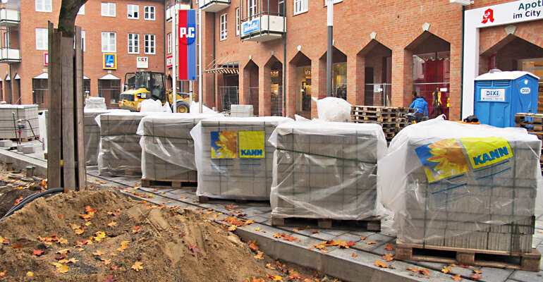 Sanierung Abschnitt II - Bereitstellung Pflastersteine / Stand Oktober 2015