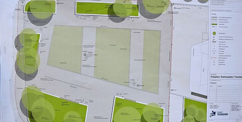 Planug für den Platz an der Stadthalle
